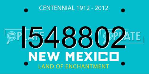 I548802 New Mexico License Plate