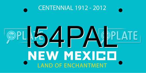 I54PAL New Mexico License Plate