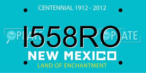 I558RO New Mexico License Plate