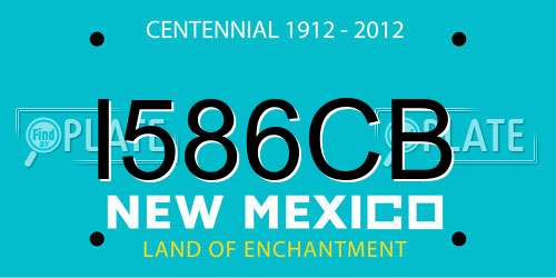 I586CB New Mexico License Plate