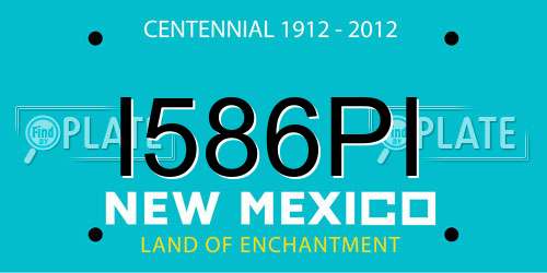 I586PI New Mexico License Plate