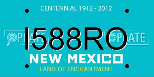 I588RO New Mexico License Plate