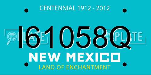 I61058Q New Mexico License Plate
