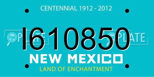 I610850 New Mexico License Plate