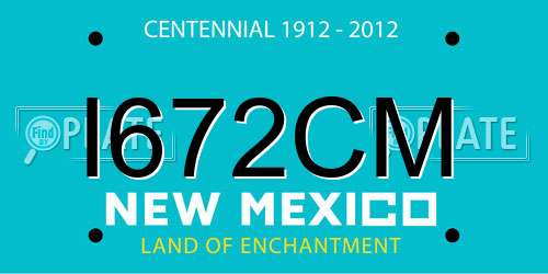 I672CM New Mexico License Plate