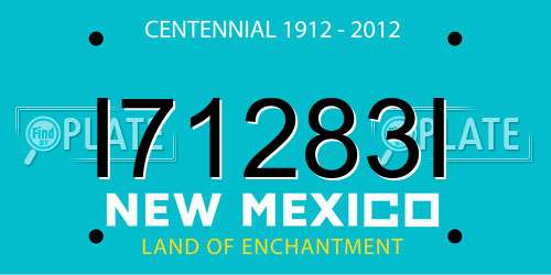 I71283I New Mexico License Plate