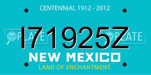 I71925Z New Mexico License Plate