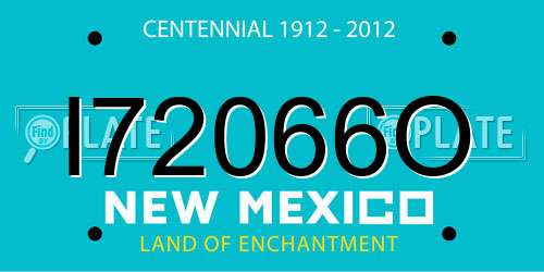 I72066O New Mexico License Plate