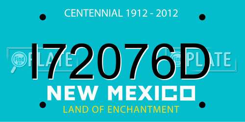 I72076D New Mexico License Plate