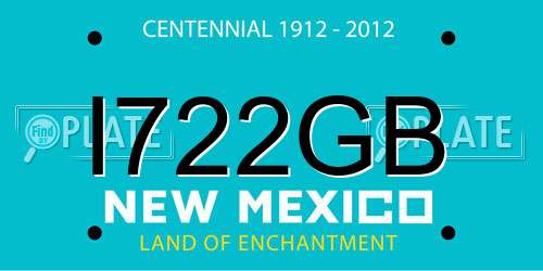 I722GB New Mexico License Plate