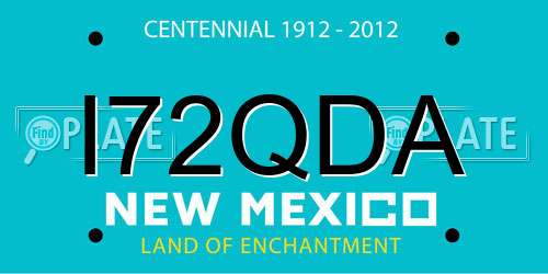 I72QDA New Mexico License Plate