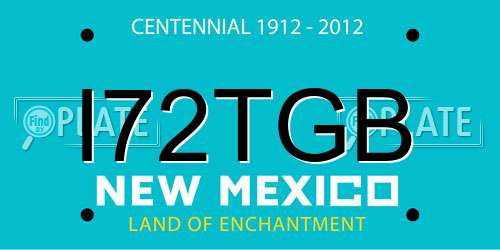 I72TGB New Mexico License Plate
