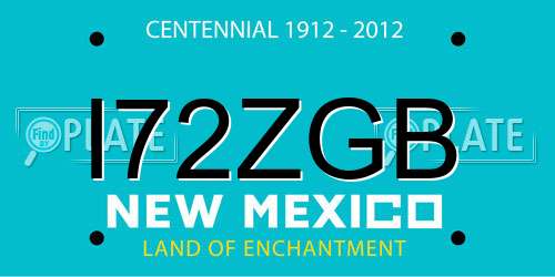 I72ZGB New Mexico License Plate