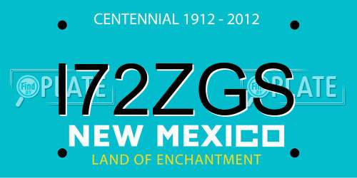 I72ZGS New Mexico License Plate