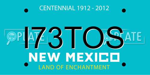 I73TOS New Mexico License Plate