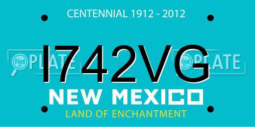 I742VG New Mexico License Plate
