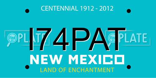I74PAT New Mexico License Plate