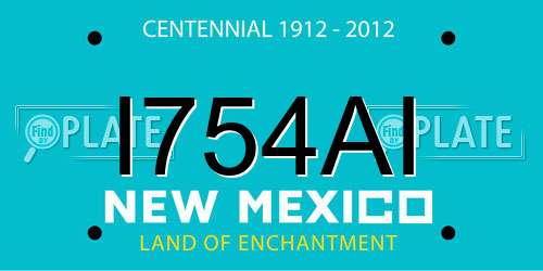 I754AI New Mexico License Plate
