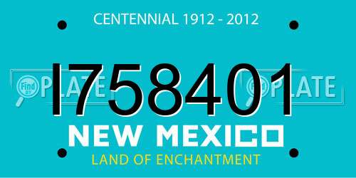 I758401 New Mexico License Plate