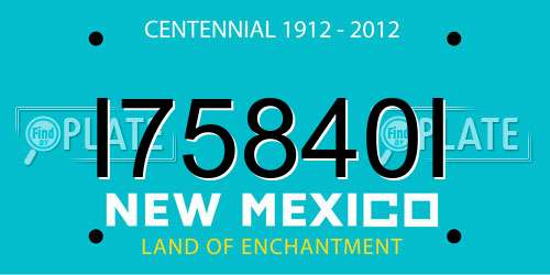 I75840I New Mexico License Plate