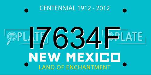 I7634F New Mexico License Plate