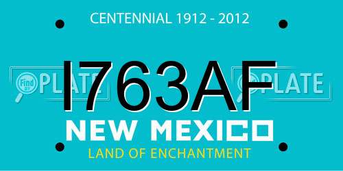 I763AF New Mexico License Plate
