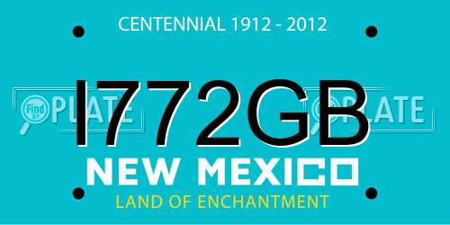 I772GB New Mexico License Plate