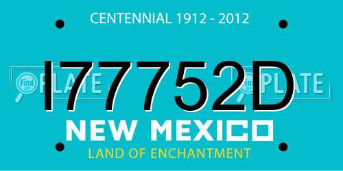I77752D New Mexico License Plate