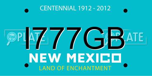 I777GB New Mexico License Plate