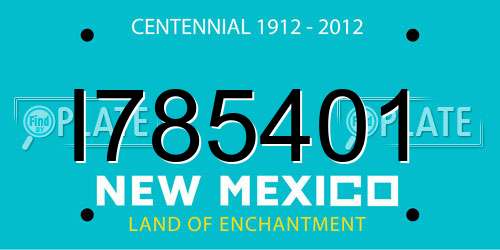 I785401 New Mexico License Plate