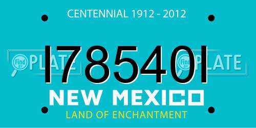 I78540I New Mexico License Plate