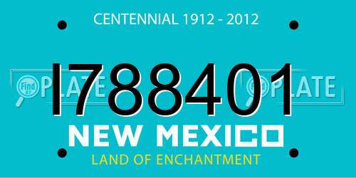 I788401 New Mexico License Plate