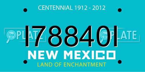 I78840I New Mexico License Plate