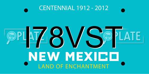 I78VST New Mexico License Plate