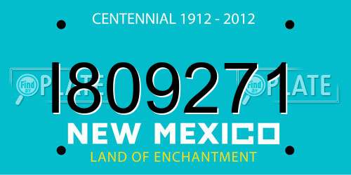 I809271 New Mexico License Plate