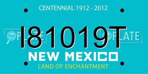 I81019T New Mexico License Plate