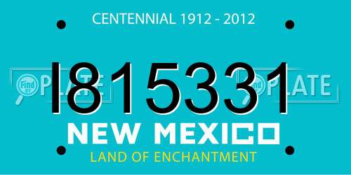 I815331 New Mexico License Plate