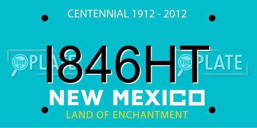 I846HT New Mexico License Plate