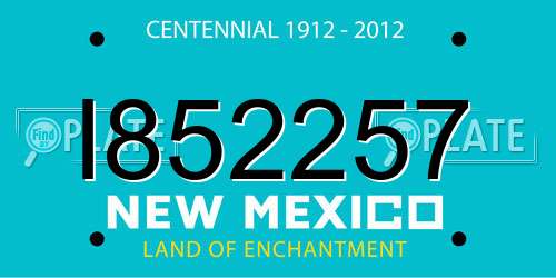 I852257 New Mexico License Plate