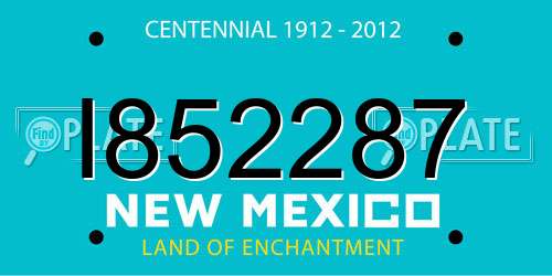 I852287 New Mexico License Plate
