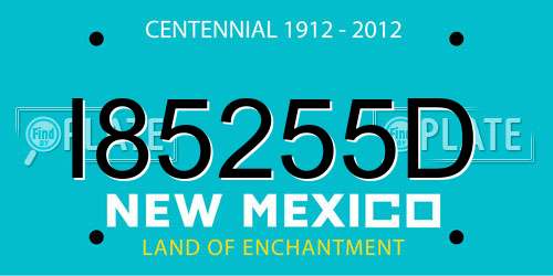 I85255D New Mexico License Plate