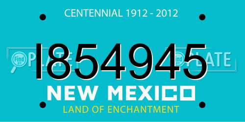 I854945 New Mexico License Plate