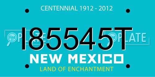 I85545T New Mexico License Plate