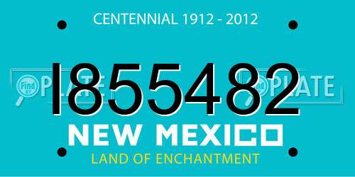 I855482 New Mexico License Plate