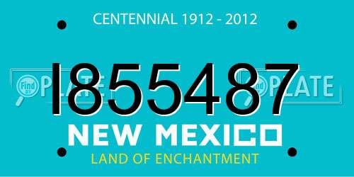I855487 New Mexico License Plate