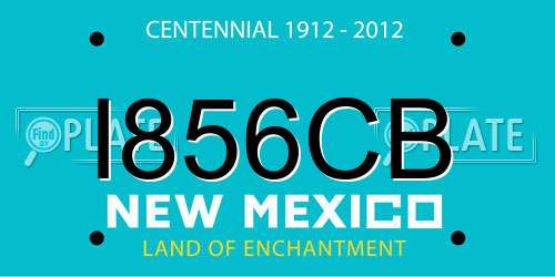 I856CB New Mexico License Plate