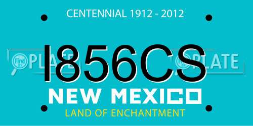 I856CS New Mexico License Plate