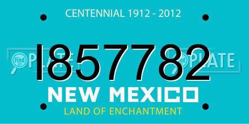 I857782 New Mexico License Plate