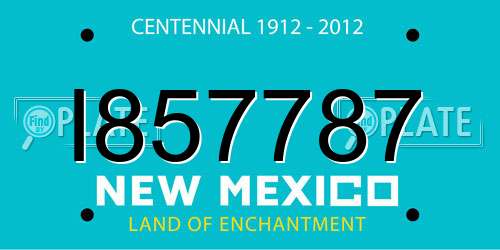 I857787 New Mexico License Plate