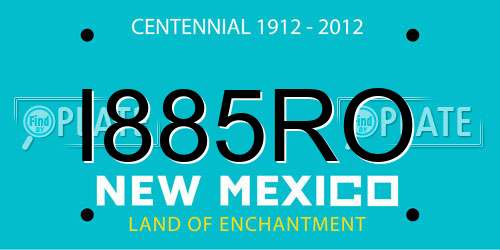 I885RO New Mexico License Plate